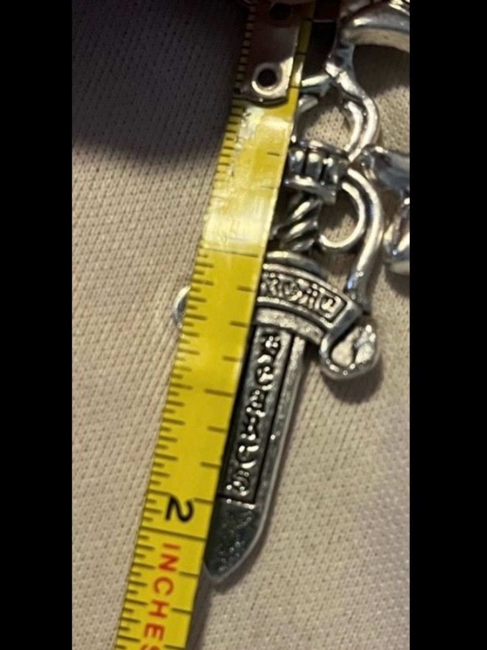 Chrome Hearts Silver Cross Ball Chain 24β + Dagger Pendant Toggle Clasp Closure - Picture 7 of 10